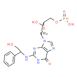 ChemSpider 2D Image | 9-{2-Deoxy-5-O-[hydroxy(oxido)phosphoranyl]pentofuranosyl}-2-[(2-hydroxy-1-phenylethyl)amino]-1,9-dihydro-6H-purin-6-one | C18H22N5O7P