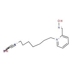 ChemSpider 2D Image | 2-[(E)-(Hydroxyimino)methyl]-1-(7-{2-[(hydroxyimino)methyl]-1-pyridiniumyl}heptyl)pyridinium | C19H26N4O2