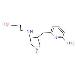 ChemSpider 2D Image | 3-({4-[(6-Amino-2-pyridinyl)methyl]-3-pyrrolidinyl}amino)-1-propanol | C13H22N4O