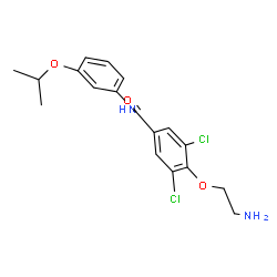 ChemSpider 2D Image | 4-(2-Aminoethoxy)-3,5-dichloro-N-(3-isopropoxyphenyl)benzamide | C18H20Cl2N2O3