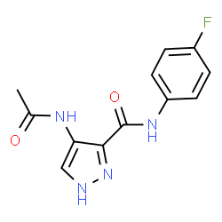 ChemSpider 2D Image | 4-Acetamido-N-(4-fluorophenyl)-1H-pyrazole-3-carboxamide | C12H11FN4O2