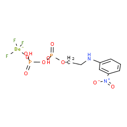 ChemSpider 2D Image | trifluoro-[hydroxy-[hydroxy-[2-(3-nitroanilino)ethoxy]phosphoryl]oxy-phosphoryl]oxy-beryllium(1-) | C8H11BeF3N2O9P2