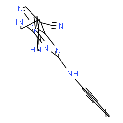 ChemSpider 2D Image | 2-Anilino-4-{[2-(1H-imidazol-4-yl)ethyl]amino}pyrazolo[1,5-a][1,3,5]triazine-8-carbonitrile | C17H15N9