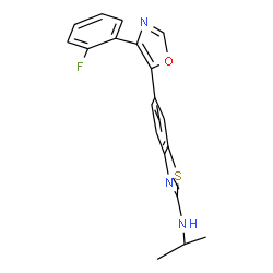 ChemSpider 2D Image | 6-[4-(2-Fluorophenyl)-1,3-oxazol-5-yl]-N-isopropyl-1,3-benzothiazol-2-amine | C19H16FN3OS