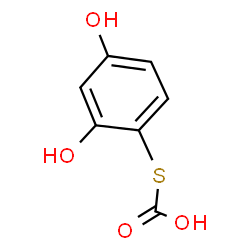 ChemSpider 2D Image | S-(2,4-dihydroxyphenyl) hydrogen thiocarbonate | C7H6O4S