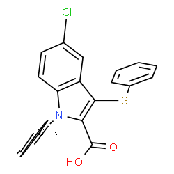 ChemSpider 2D Image | 1-Benzyl-5-Chloro-3-(Phenylthio)-1h-Indole-2-Carboxylic Acid | C22H16ClNO2S