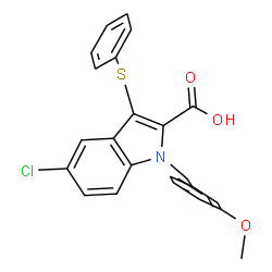 ChemSpider 2D Image | 5-Chloro-1-(3-Methoxybenzyl)-3-(Phenylthio)-1h-Indole-2-Carboxylic Acid | C23H18ClNO3S