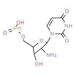 ChemSpider 2D Image | [4-amino-5-(2,4-dioxopyrimidin-1-yl)-3-hydroxy-tetrahydrofuran-2-yl]methoxyphosphinic acid | C9H14N3O7P