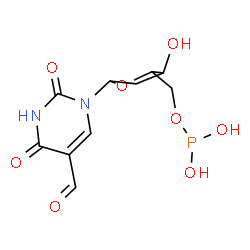 ChemSpider 2D Image | [5-(5-formyl-2,4-dioxo-pyrimidin-1-yl)-3-hydroxy-tetrahydrofuran-2-yl]methyl dihydrogen phosphite | C10H13N2O8P
