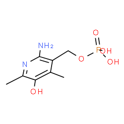 ChemSpider 2D Image | (2-amino-5-hydroxy-4,6-dimethyl-3-pyridyl)methyl dihydrogen phosphate | C8H13N2O5P