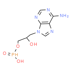 ChemSpider 2D Image | [3-(6-aminopurin-9-yl)-2-hydroxy-propoxy]phosphinic acid | C8H12N5O4P