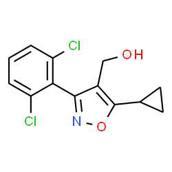 ChemSpider 2D Image | 5-cyclopropyl-3-(2,6-dichlorophenyl)isoxazole-4-methanol | C13H11Cl2NO2