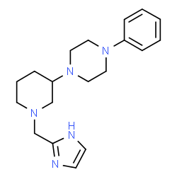 ChemSpider 2D Image | 1-[1-(1H-Imidazol-2-ylmethyl)-3-piperidinyl]-4-phenylpiperazine | C19H27N5
