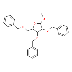 ChemSpider 2D Image | Methyl 2,3,5-tri-O-benzylpentofuranoside | C27H30O5