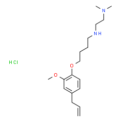 ChemSpider 2D Image | N'-[4-(4-Allyl-2-methoxyphenoxy)butyl]-N,N-dimethyl-1,2-ethanediamine hydrochloride (1:1) | C18H31ClN2O2