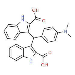 ChemSpider 2D Image | 3,3'-{[4-(Dimethylamino)phenyl]methylene}bis(1H-indole-2-carboxylic acid) | C27H23N3O4