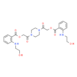 ChemSpider 2D Image | 1,4-Piperazinediylbis-2-oxo-2,1-ethanediyl bis{2-[(2-hydroxyethyl)amino]benzoate} | C26H32N4O8