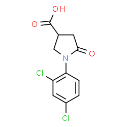 ChemSpider 2D Image | 1-(2,4-Dichlorophenyl)-5-oxo-3-pyrrolidinecarboxylic acid | C11H9Cl2NO3
