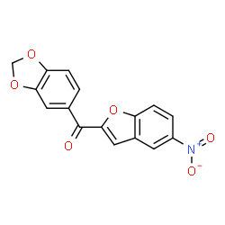 ChemSpider 2D Image | 1,3-Benzodioxol-5-yl(5-nitro-1-benzofuran-2-yl)methanone | C16H9NO6