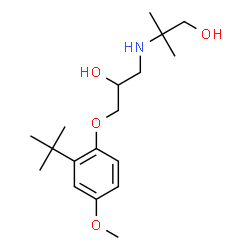 ChemSpider 2D Image | 2-({2-Hydroxy-3-[4-methoxy-2-(2-methyl-2-propanyl)phenoxy]propyl}amino)-2-methyl-1-propanol | C18H31NO4
