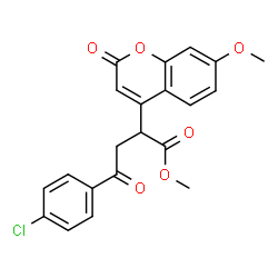 ChemSpider 2D Image | Methyl 4-(4-chlorophenyl)-2-(7-methoxy-2-oxo-2H-chromen-4-yl)-4-oxobutanoate | C21H17ClO6
