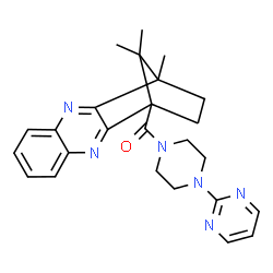 ChemSpider 2D Image | [4-(2-Pyrimidinyl)-1-piperazinyl](12,15,15-trimethyl-3,10-diazatetracyclo[10.2.1.0~2,11~.0~4,9~]pentadeca-2,4,6,8,10-pentaen-1-yl)methanone | C25H28N6O