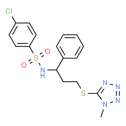 ChemSpider 2D Image | 4-Chloro-N-{3-[(1-methyl-1H-tetrazol-5-yl)sulfanyl]-1-phenylpropyl}benzenesulfonamide | C17H18ClN5O2S2