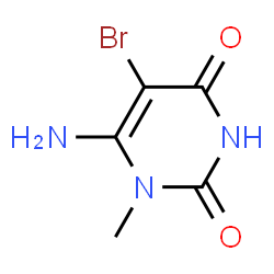 ChemSpider 2D Image | 6-Amino-5-bromo-1-methyl-2,4(1H,3H)-pyrimidinedione | C5H6BrN3O2