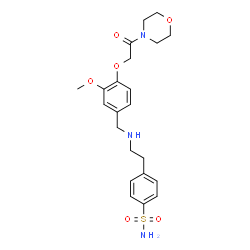ChemSpider 2D Image | 4-[2-({3-Methoxy-4-[2-(4-morpholinyl)-2-oxoethoxy]benzyl}amino)ethyl]benzenesulfonamide | C22H29N3O6S