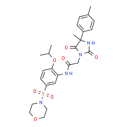 ChemSpider 2D Image | N-[2-Isopropoxy-5-(4-morpholinylsulfonyl)phenyl]-2-[4-methyl-4-(4-methylphenyl)-2,5-dioxo-1-imidazolidinyl]acetamide | C26H32N4O7S