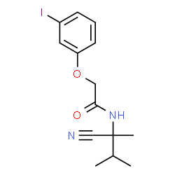 ChemSpider 2D Image | N-(2-Cyano-3-methyl-2-butanyl)-2-(3-iodophenoxy)acetamide | C14H17IN2O2