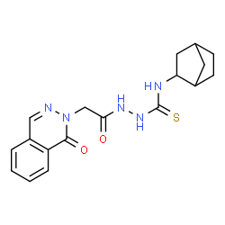 ChemSpider 2D Image | N-(Bicyclo[2.2.1]hept-2-yl)-2-[(1-oxo-2(1H)-phthalazinyl)acetyl]hydrazinecarbothioamide | C18H21N5O2S