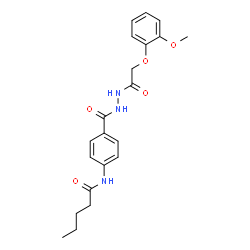 ChemSpider 2D Image | N-[4-({2-[(2-Methoxyphenoxy)acetyl]hydrazino}carbonyl)phenyl]pentanamide | C21H25N3O5