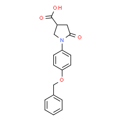 ChemSpider 2D Image | 1-[4-(Benzyloxy)phenyl]-5-oxo-3-pyrrolidinecarboxylic acid | C18H17NO4