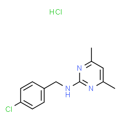 ChemSpider 2D Image | N-(4-Chlorobenzyl)-4,6-dimethyl-2-pyrimidinamine hydrochloride (1:1) | C13H15Cl2N3