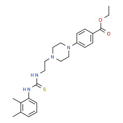 ChemSpider 2D Image | Ethyl 4-[4-(2-{[(2,3-dimethylphenyl)carbamothioyl]amino}ethyl)-1-piperazinyl]benzoate | C24H32N4O2S