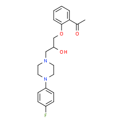 ChemSpider 2D Image | 1-(2-{3-[4-(4-Fluorophenyl)-1-piperazinyl]-2-hydroxypropoxy}phenyl)ethanone | C21H25FN2O3