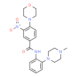 ChemSpider 2D Image | N-[2-(4-Methyl-1-piperazinyl)phenyl]-4-(4-morpholinyl)-3-nitrobenzamide | C22H27N5O4