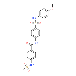ChemSpider 2D Image | N-{4-[(4-Methoxyphenyl)sulfamoyl]phenyl}-4-[(methylsulfonyl)amino]benzamide | C21H21N3O6S2