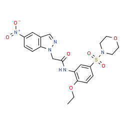 ChemSpider 2D Image | N-[2-Ethoxy-5-(4-morpholinylsulfonyl)phenyl]-2-(5-nitro-1H-indazol-1-yl)acetamide | C21H23N5O7S