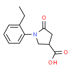 ChemSpider 2D Image | 1-(2-Ethylphenyl)-5-oxo-3-pyrrolidinecarboxylic acid | C13H15NO3