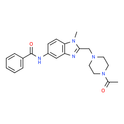 ChemSpider 2D Image | N-{2-[(4-Acetyl-1-piperazinyl)methyl]-1-methyl-1H-benzimidazol-5-yl}benzamide | C22H25N5O2