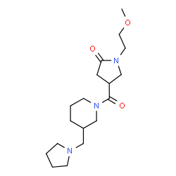 ChemSpider 2D Image | 1-(2-Methoxyethyl)-4-{[3-(1-pyrrolidinylmethyl)-1-piperidinyl]carbonyl}-2-pyrrolidinone | C18H31N3O3