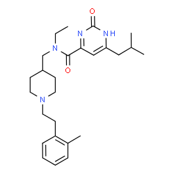 ChemSpider 2D Image | N-Ethyl-6-isobutyl-N-({1-[2-(2-methylphenyl)ethyl]-4-piperidinyl}methyl)-2-oxo-1,2-dihydro-4-pyrimidinecarboxamide | C26H38N4O2