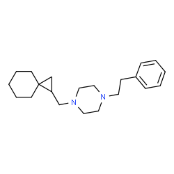 ChemSpider 2D Image | 1-(2-Phenylethyl)-4-(spiro[2.5]oct-1-ylmethyl)piperazine | C21H32N2