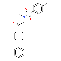 ChemSpider 2D Image | N-Ethyl-4-methyl-N-[2-oxo-2-(4-phenyl-1-piperazinyl)ethyl]benzenesulfonamide | C21H27N3O3S