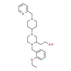 ChemSpider 2D Image | 2-{1-(2-Ethoxybenzyl)-4-[1-(2-pyridinylmethyl)-4-piperidinyl]-2-piperazinyl}ethanol | C26H38N4O2