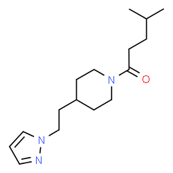 ChemSpider 2D Image | 4-Methyl-1-{4-[2-(1H-pyrazol-1-yl)ethyl]-1-piperidinyl}-1-pentanone | C16H27N3O