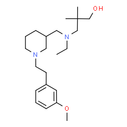 ChemSpider 2D Image | 3-[Ethyl({1-[2-(3-methoxyphenyl)ethyl]-3-piperidinyl}methyl)amino]-2,2-dimethyl-1-propanol | C22H38N2O2