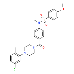 ChemSpider 2D Image | N-(4-{[4-(5-Chloro-2-methylphenyl)-1-piperazinyl]carbonyl}phenyl)-4-methoxy-N-methylbenzenesulfonamide | C26H28ClN3O4S